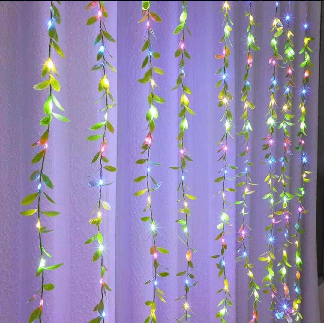 GUIRNADA DE HOJAS CON LED