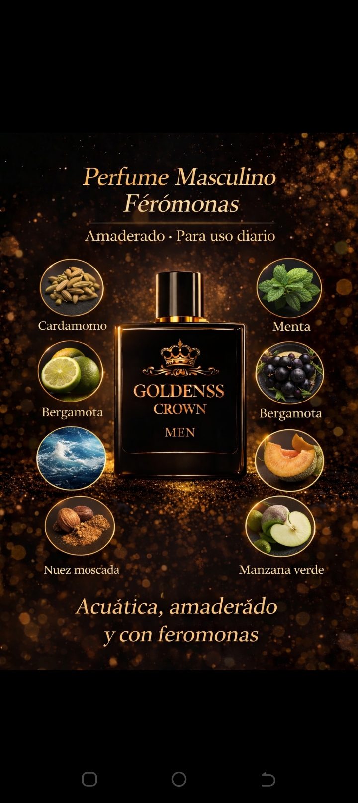 Perfume Goldenss Crown MEN 30ML.Feromona