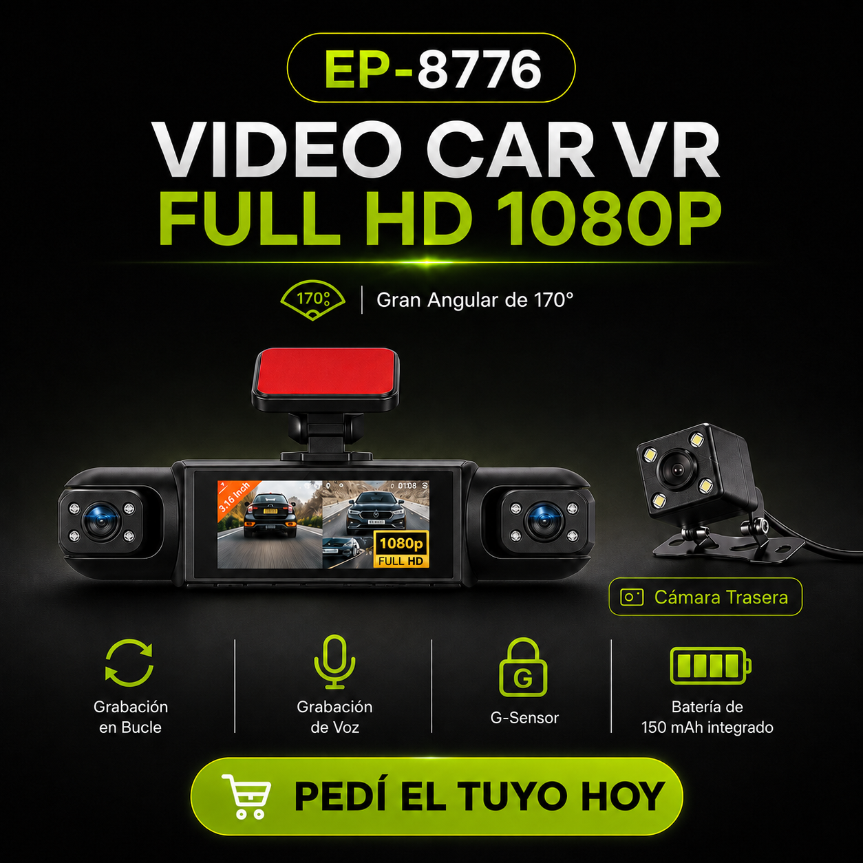 CAMARA DVR PARA AUTO 4 EN 1