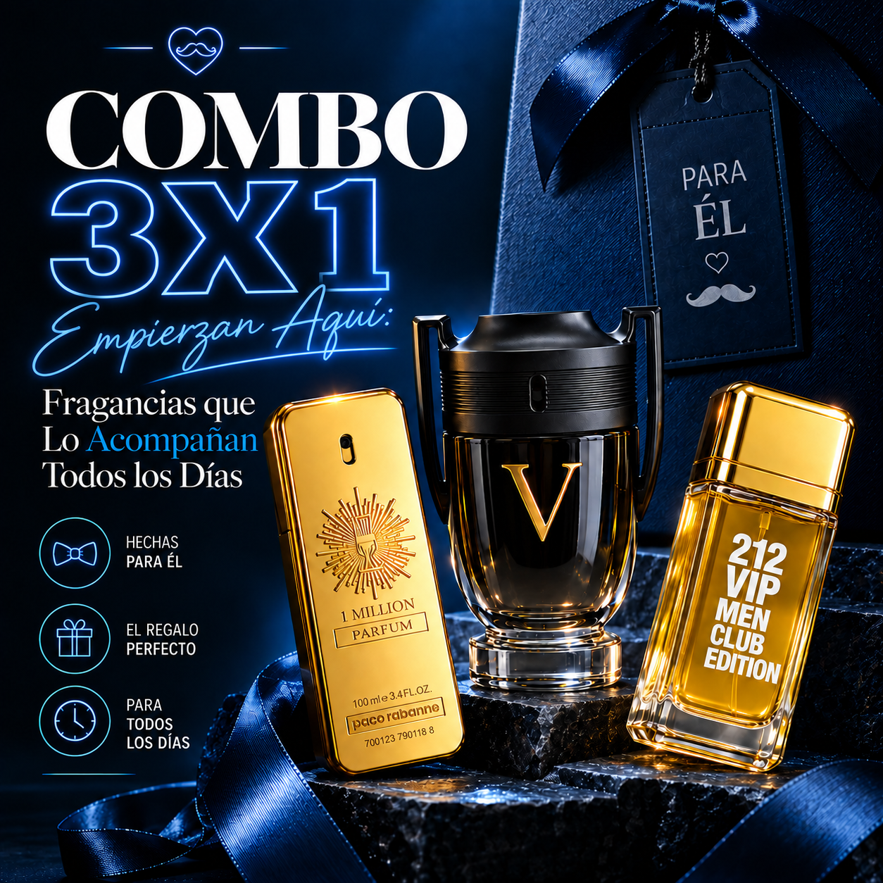 Combo 3x1 &ndash; Pack de 3 Perfumes/Masculino